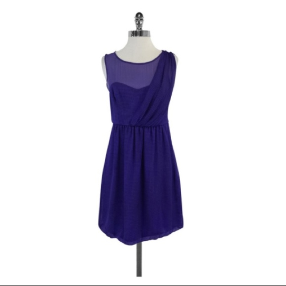 Tibi Violet Gingham Silk Dress
